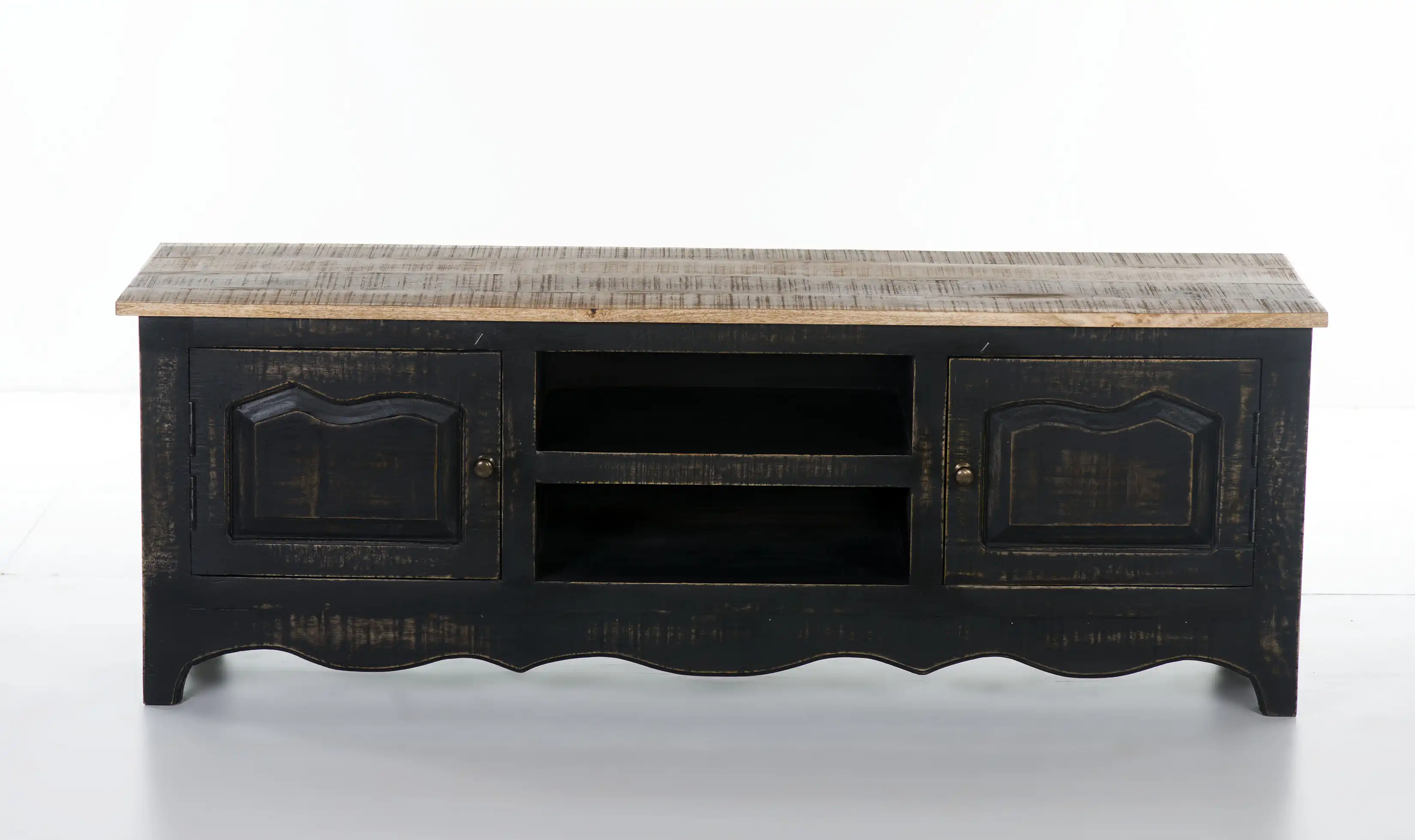 Wooden TVC with 2 Doors & 2 Open Shelves - popular handicrafts